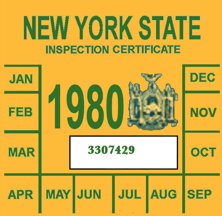 (image for) 1980 New York INSPECTION Sticker